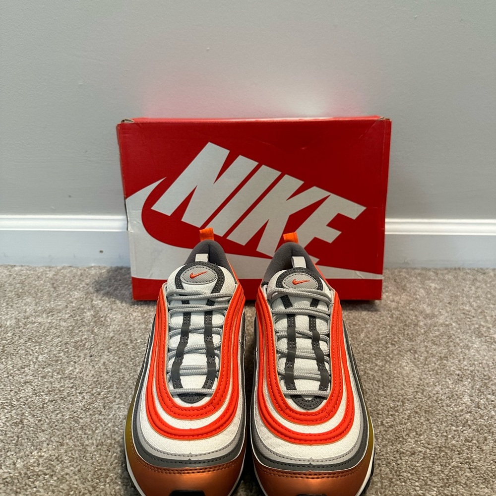 Nike Air Max 97 in Orange, Gray, and White